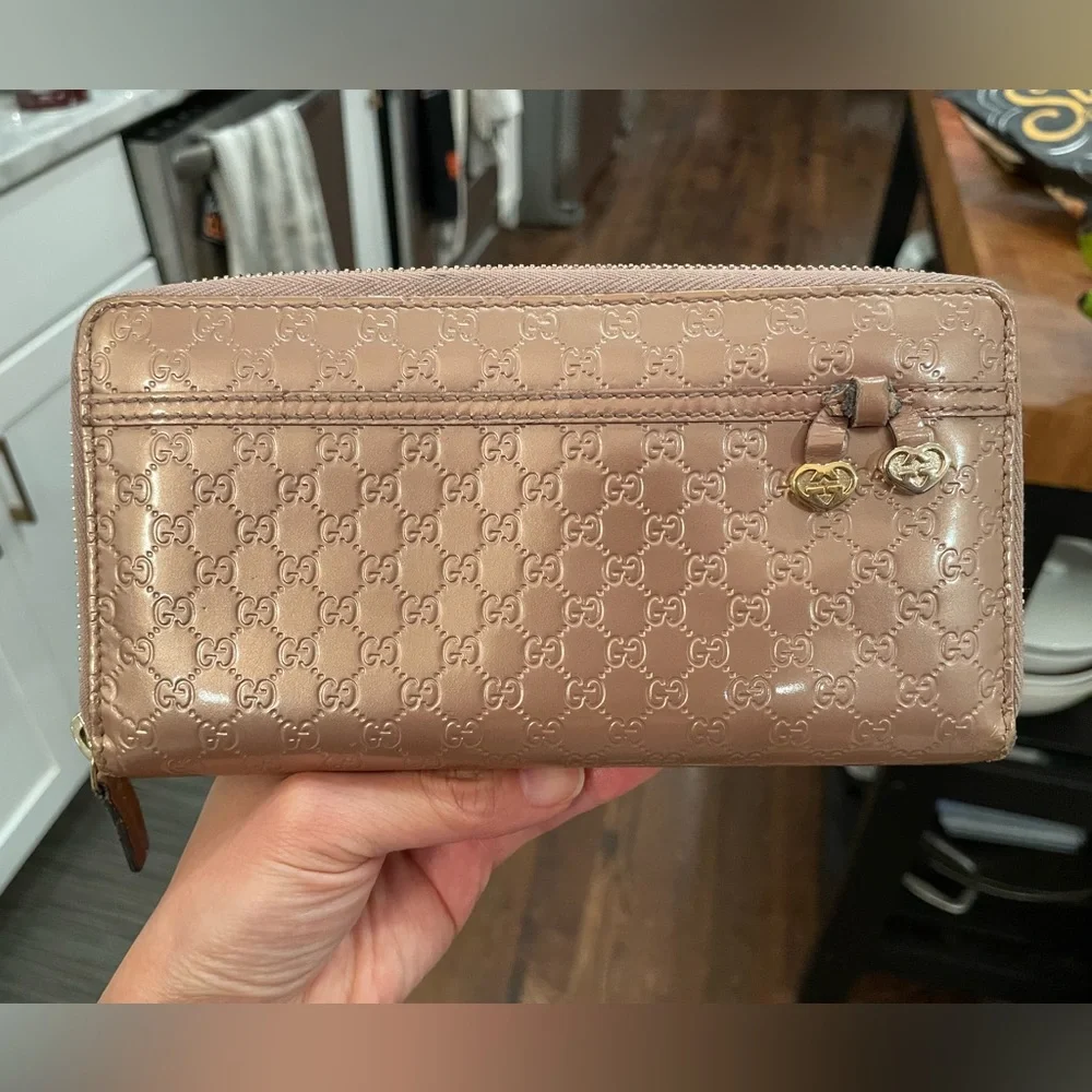 Gucci microguccissima continental zip wallet, metallic rose gold - Picture 11 of 12